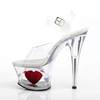 Pleaser - MOON708HRS Sandale à bride à la cheville, Pole dance chaussures - Chaussures de pole dance - Transparent Product image